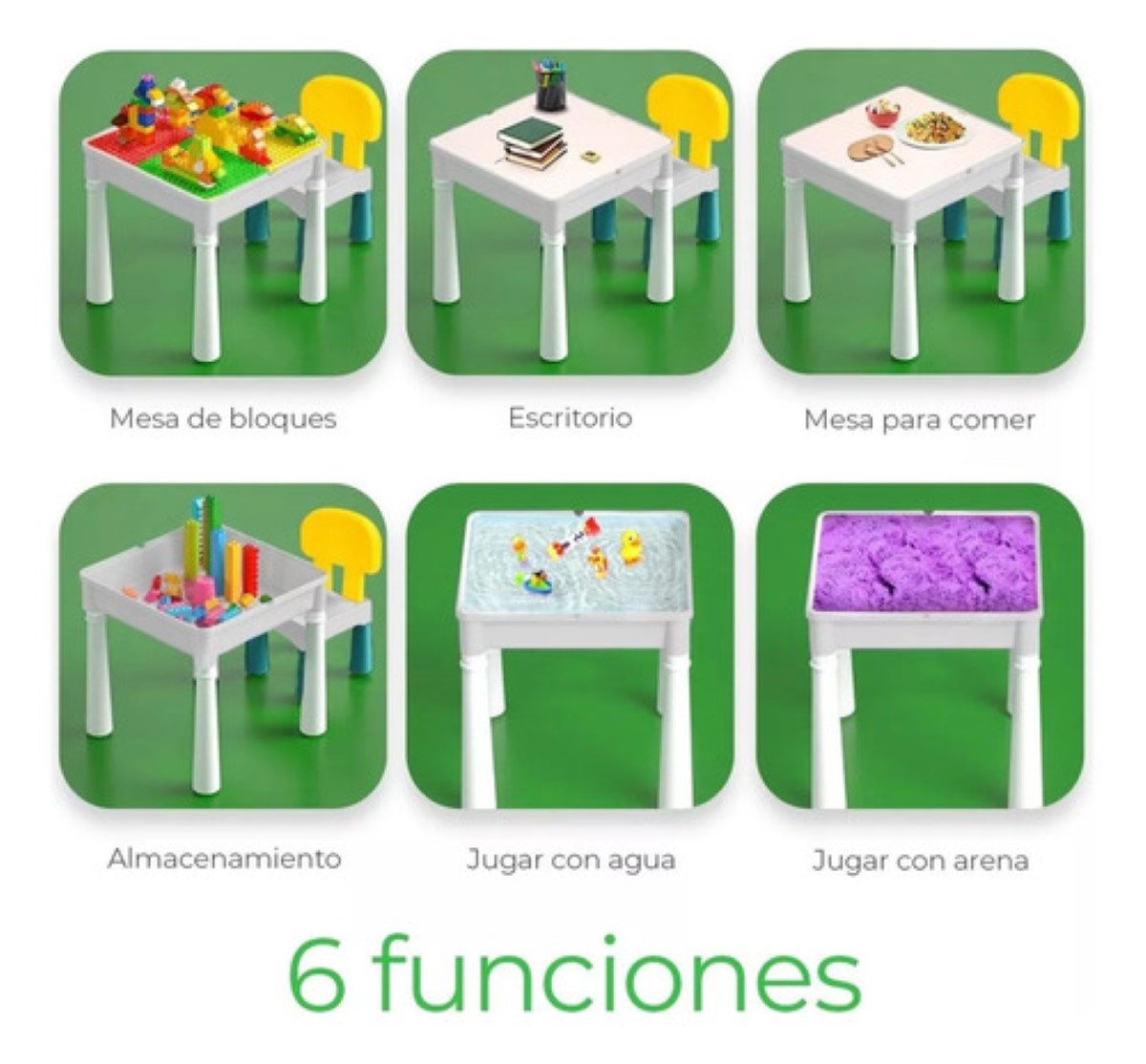 Mesa De Actividades Lego Para Niños Escritorio 75 Bloques COLORES