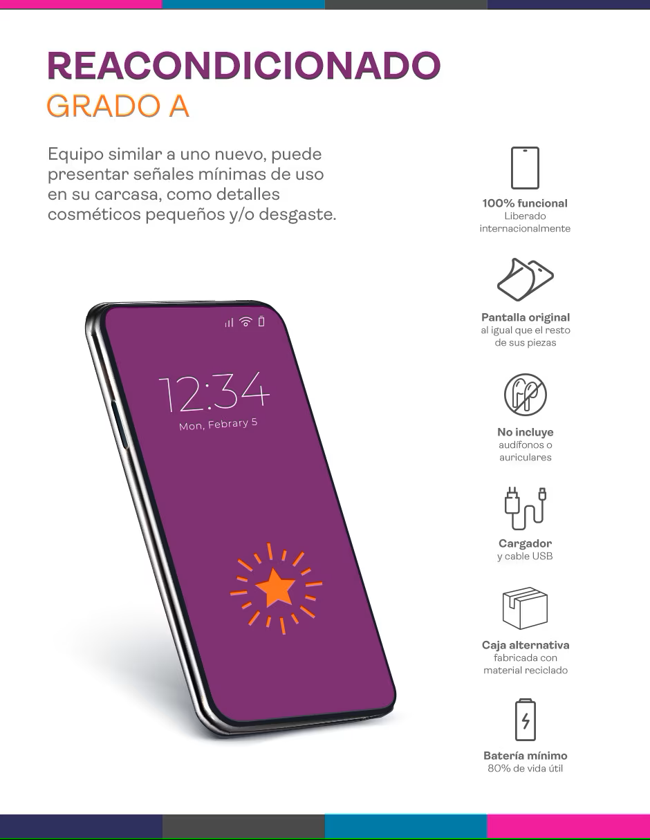Samsung Galaxy S22 5G AMOLED 6.2 Pulgadas Reacondicionado - Desbloqueado
