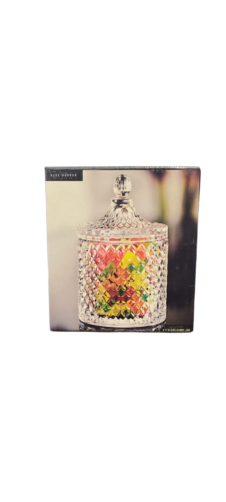 Dulcera De Cristal Con Tapa Blue Harbor