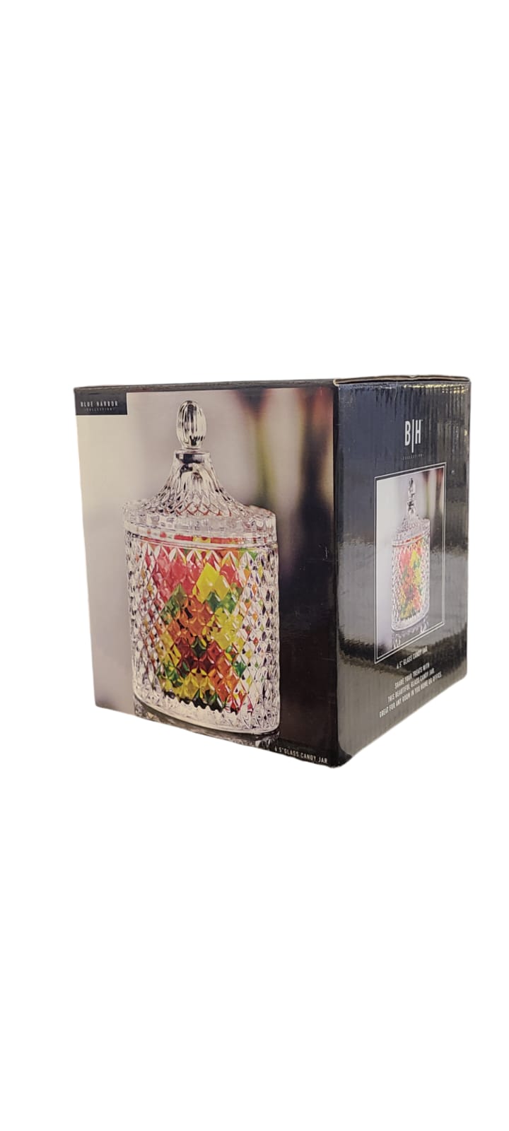 Dulcera De Cristal Con Tapa Blue Harbor