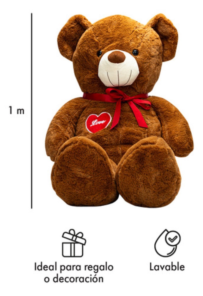 Oso De Peluche Teddy Grande Abrazable Corazón 1 Metro Cafe Obscuro