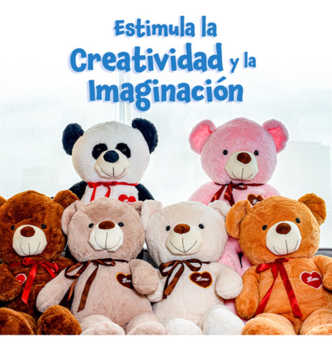 Oso De Peluche Teddy Grande Abrazable Corazón 1 Metro Negro/Blanco