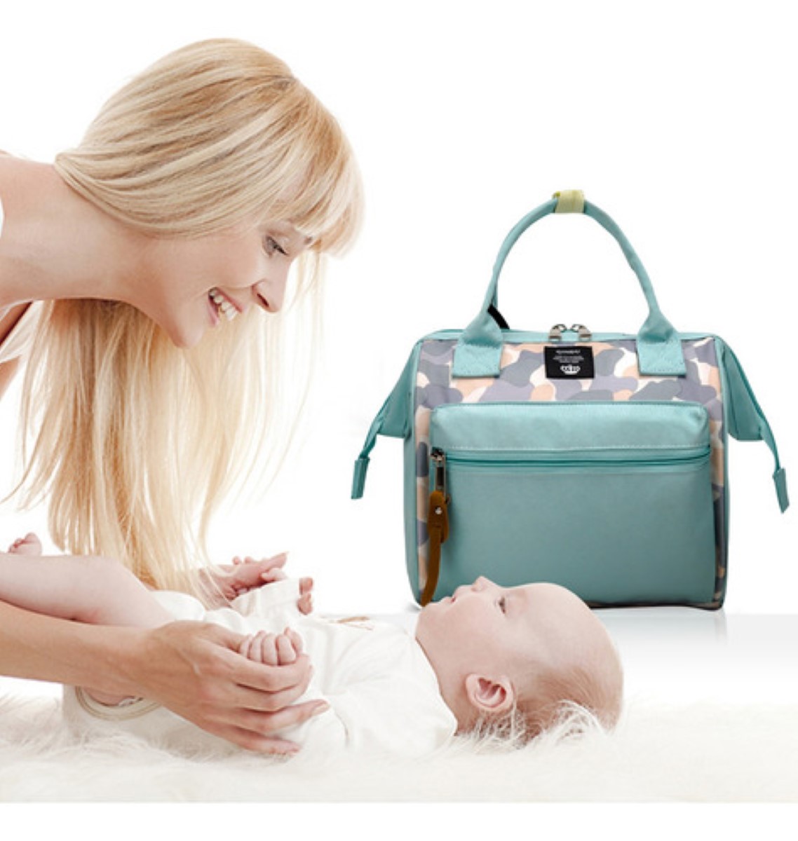 Mochilas Pañaletas Pañalero Bebe Pañaleras Impermeabl Viaje Azul petróleo