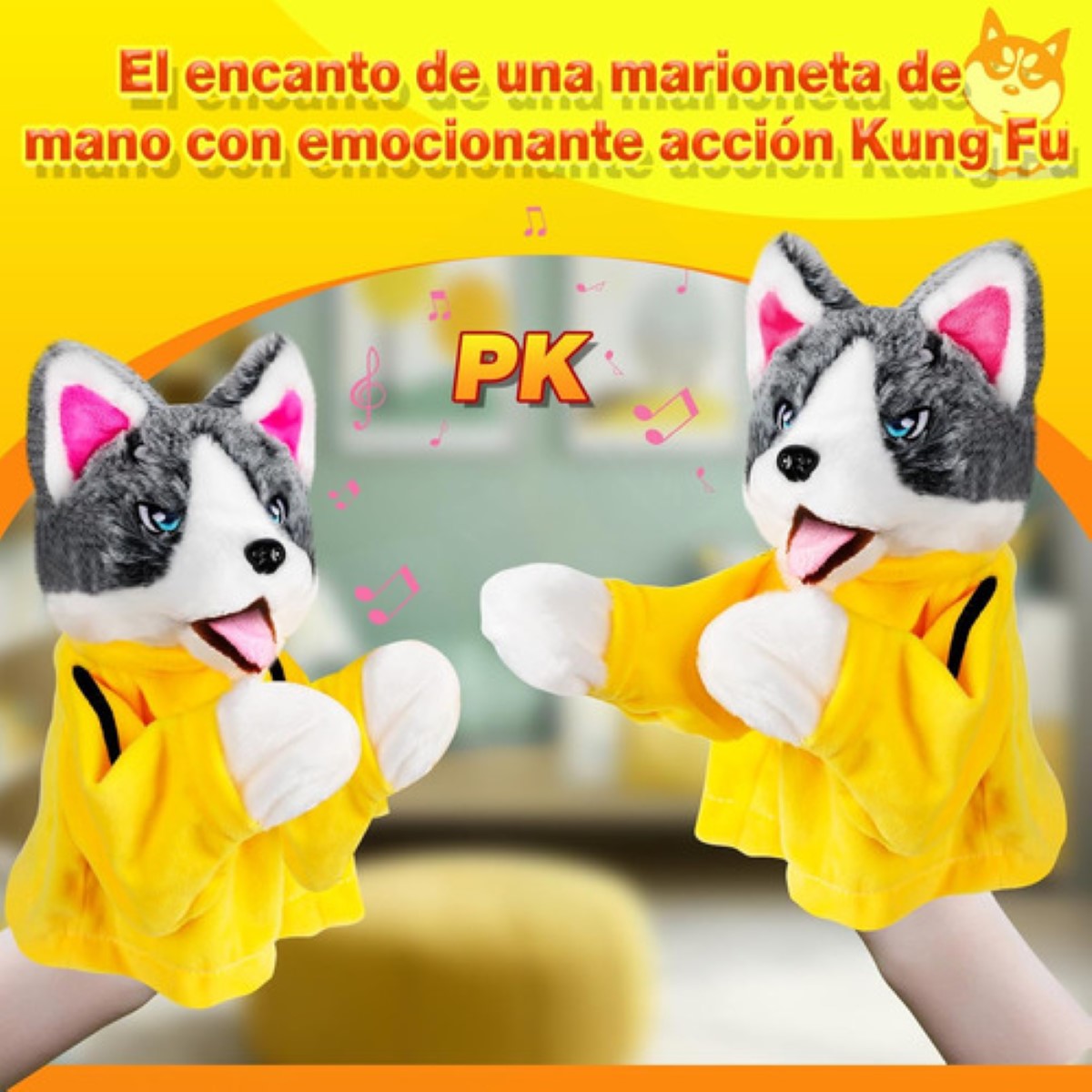 Perro Boxeador De Juguete,muñecos Interactivos Con Sonido Amarillo