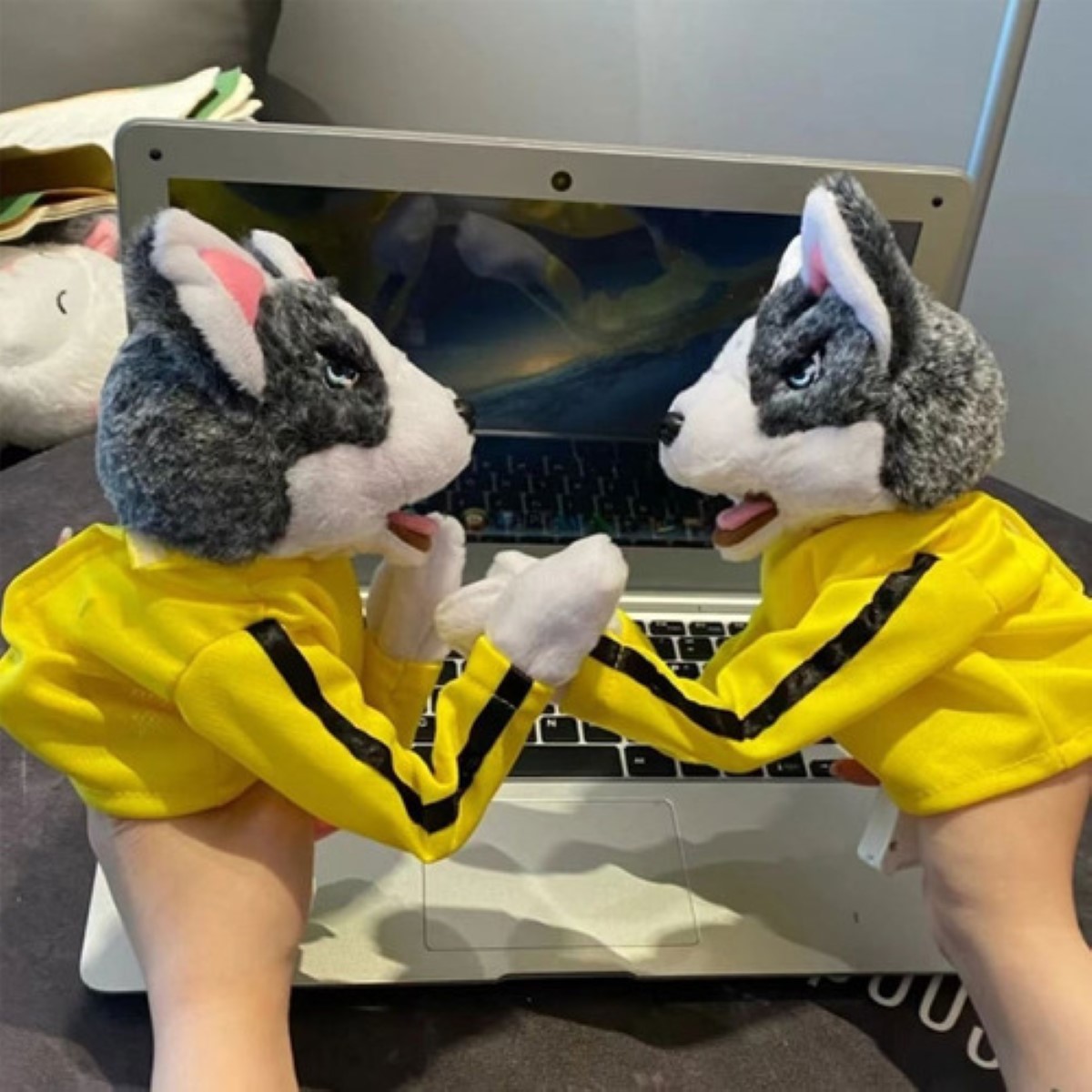 Perro Boxeador De Juguete,muñecos Interactivos Con Sonido Amarillo