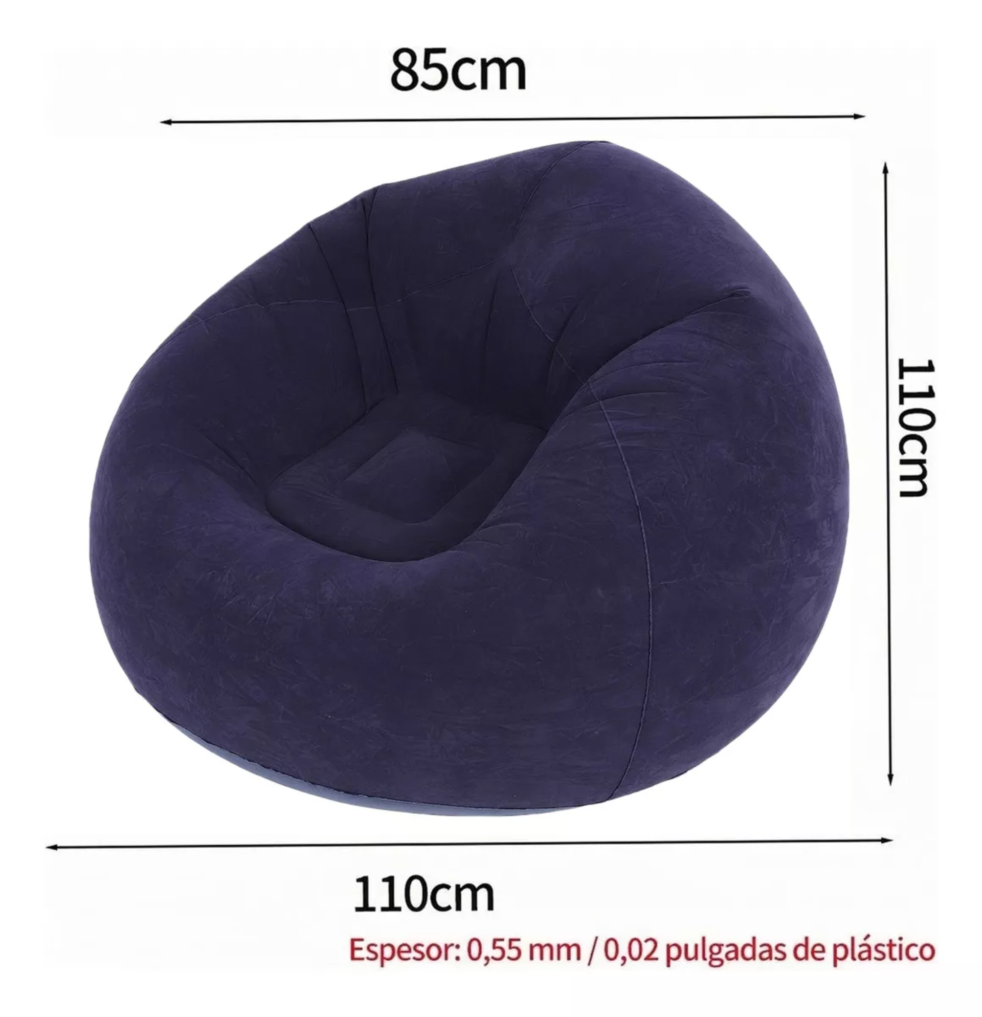 Sillón Inflable Silla Aterciopelada Puff Cómodo Sofá +bomba