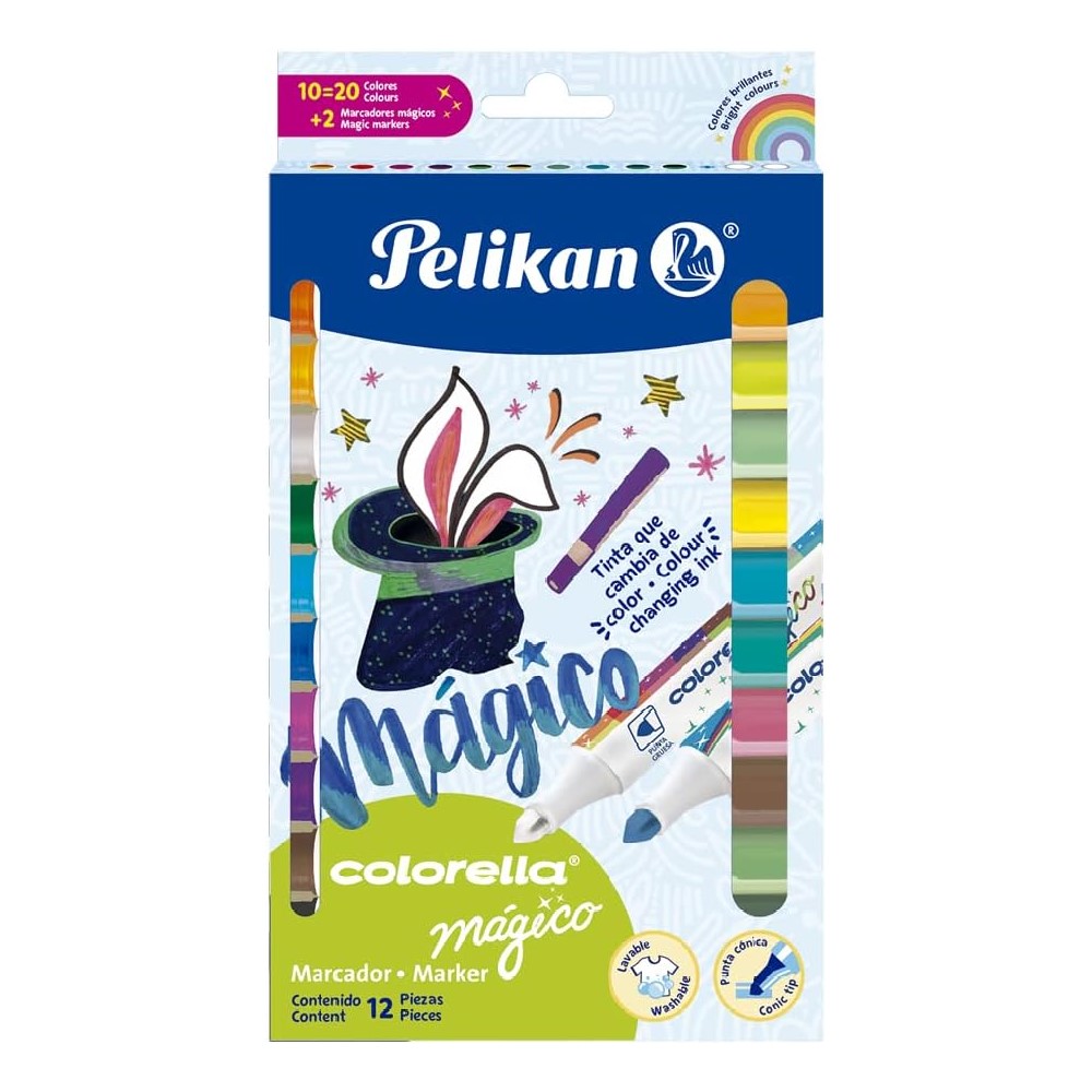Pelikan Marcadores Colorella Magico, 12 piezas.