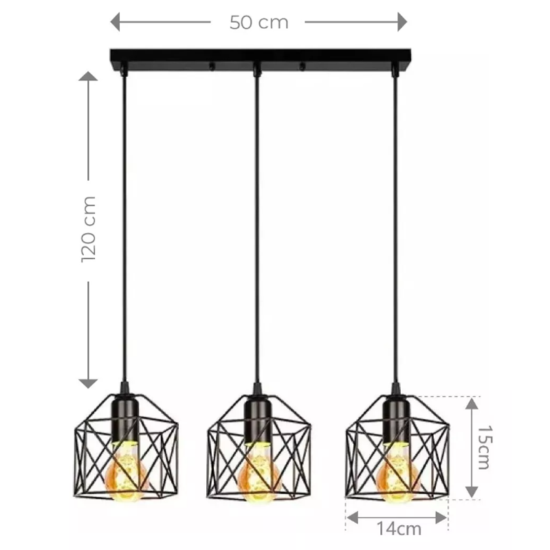Lampara De Techo Decorativa Vintage Candelabro De 3 Cabezas