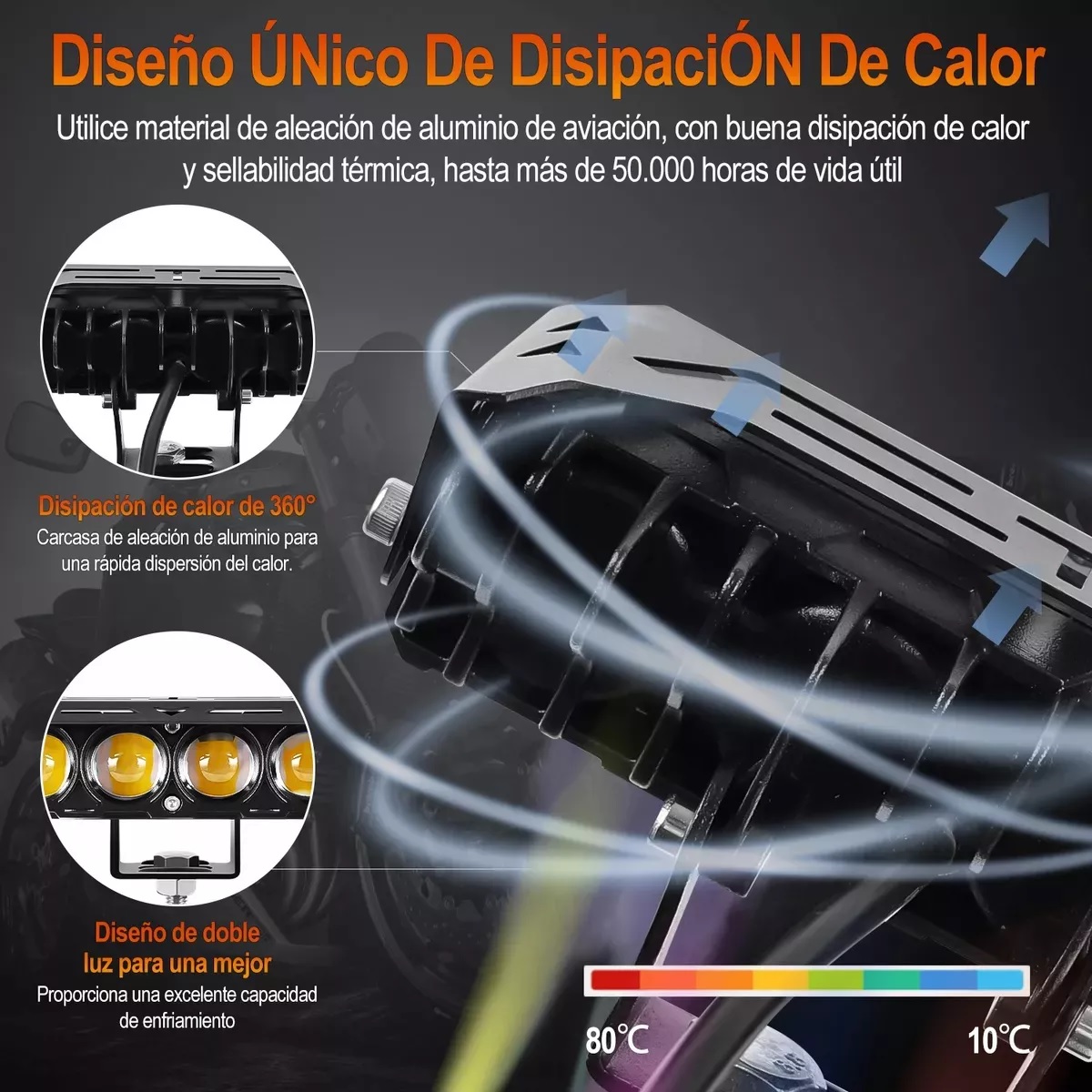 Faros Auxiliares Lupa Para Auto Moto Con Estrobo 2pcs