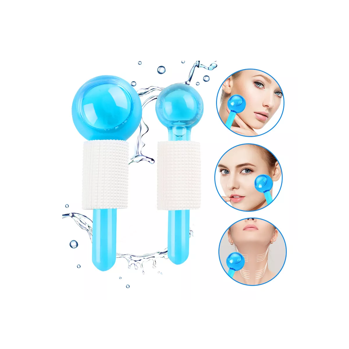 Masajeador Facial Bola Masajeadora Roller Arrugas Azul
