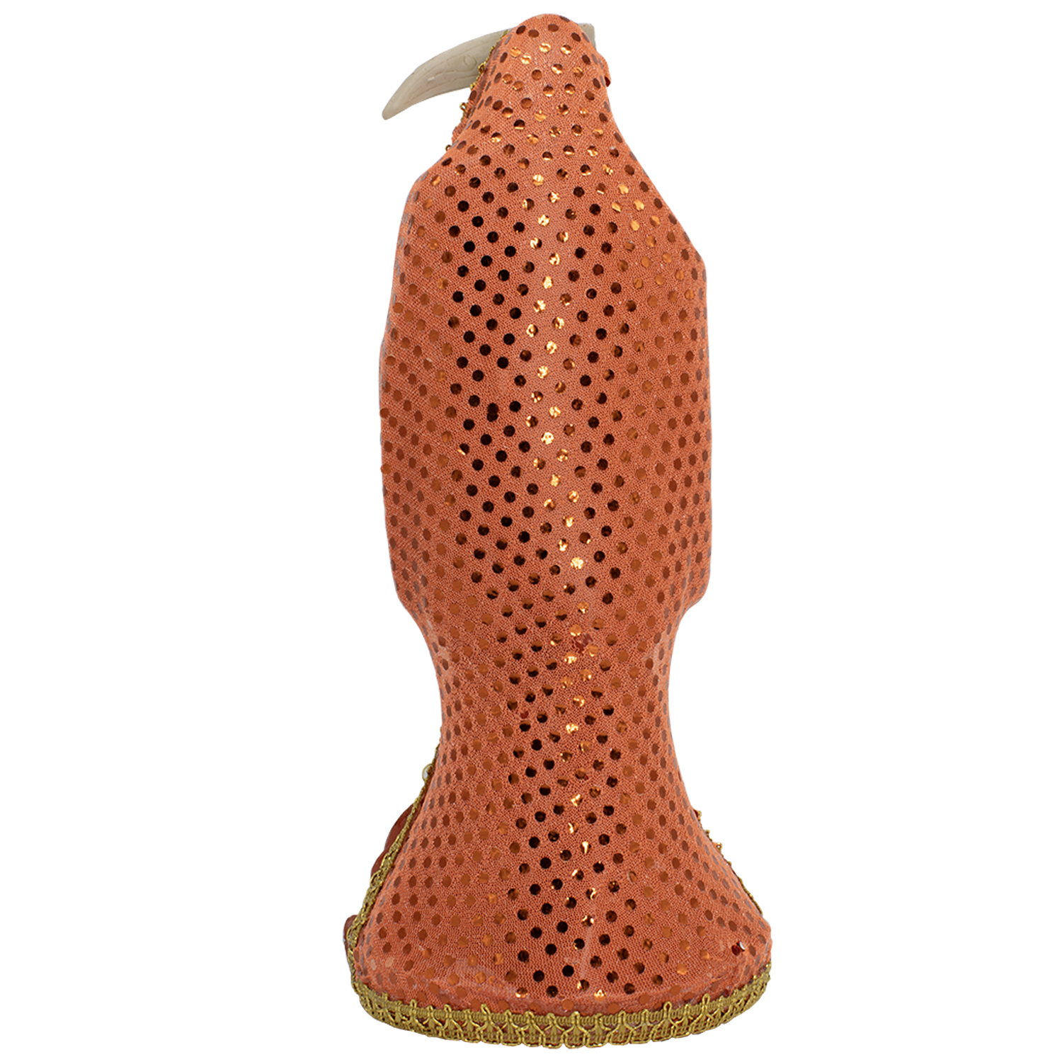 Santa Muerte Vestida Naranja 24 cm – Símbolo de Protección y Abundancia