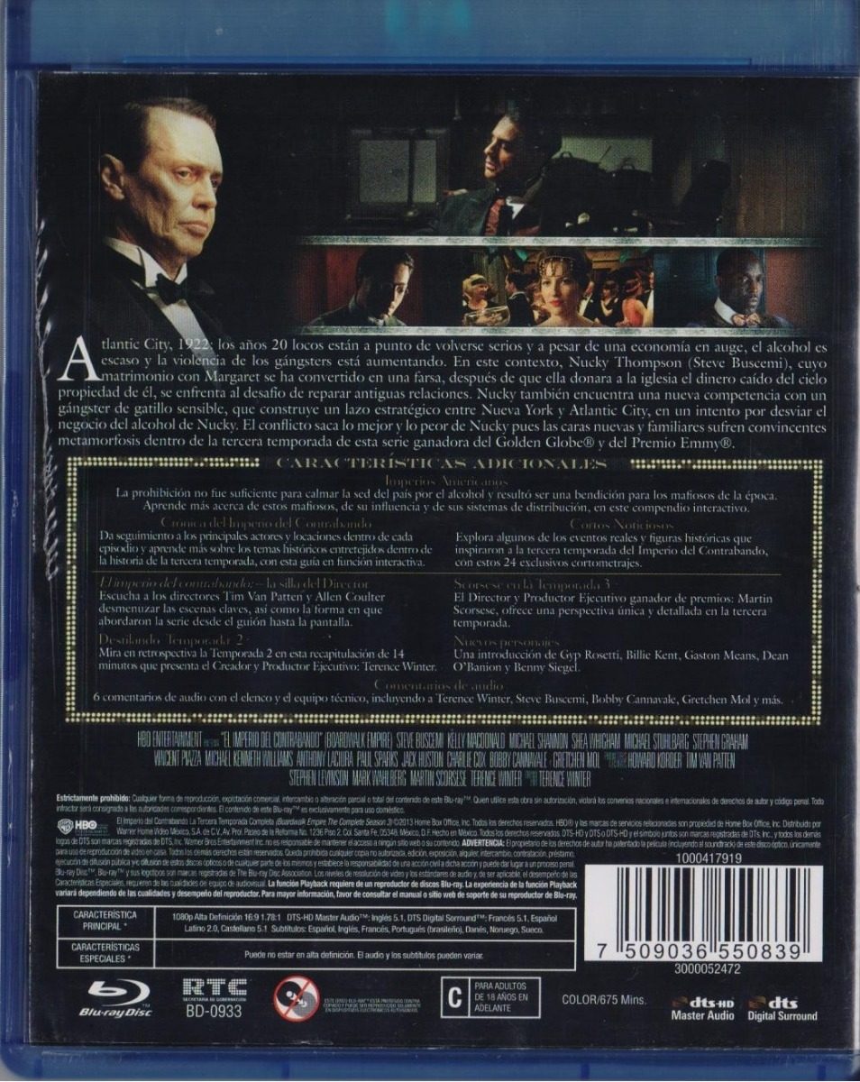 Boardwalk Empire Tercera Temporada 3 Tres Blu-ray.