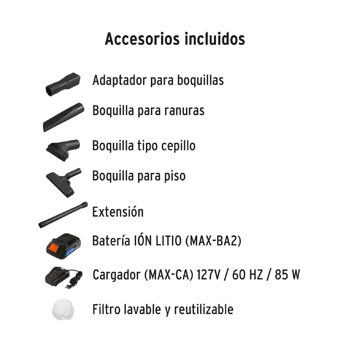 Aspiradora Inalámbrica 20V Truper MAX-20A Filtro Lavable y Reutilizable ENDY3