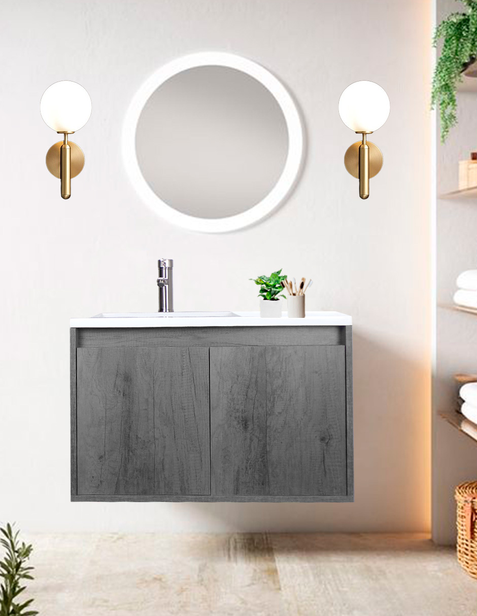 Gabinete De Baño RODRIGO Con Lavabo Y Llave Minimalista.
