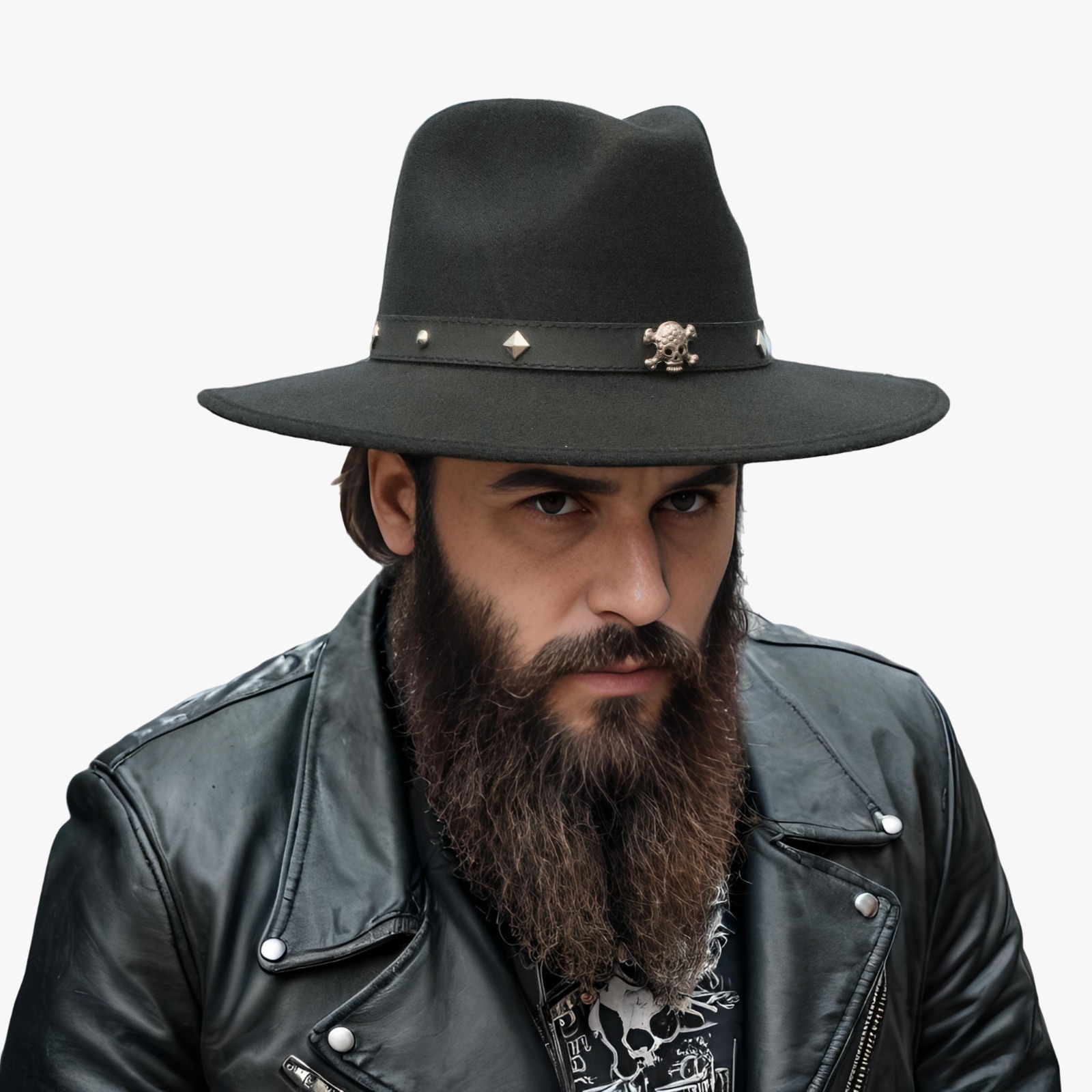 Sombrero Indiana Dubetina Calavera Retro Hombre Mujer Casual Hipster Negro 257