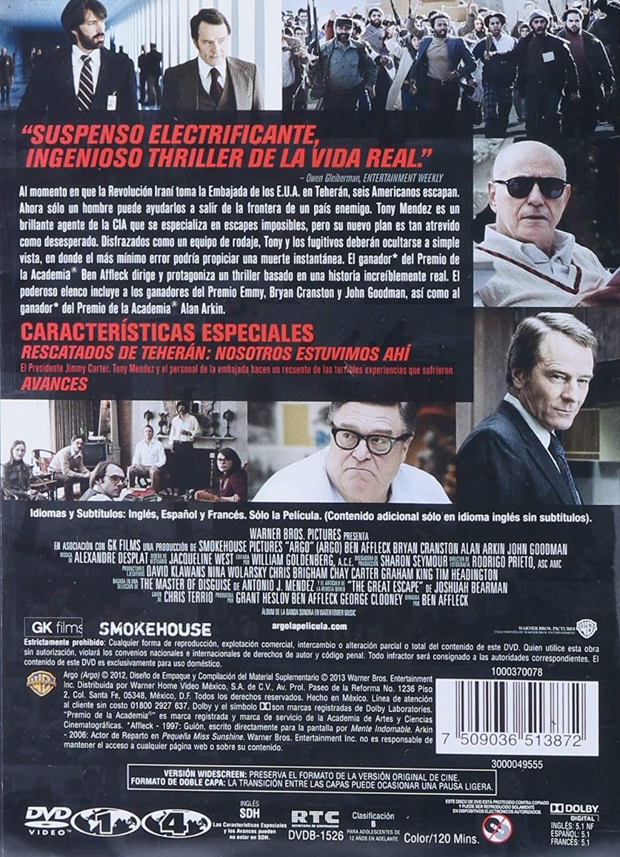 Argo Ben Affleck Pelicula Dvd