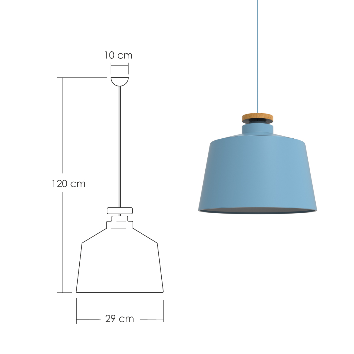 Lámpara Colgante Ilios Innova 125g Color Azul