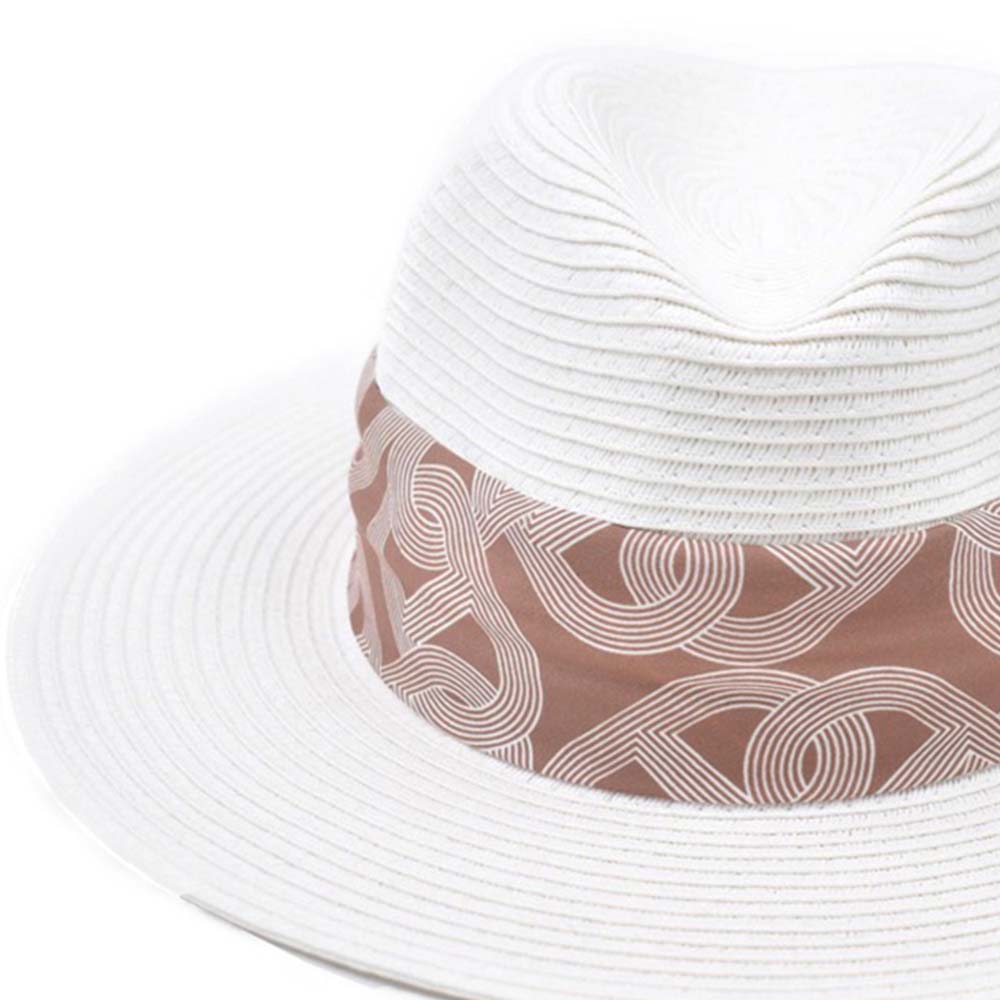 Sombrero Panamá Blanco con Cinta Café 