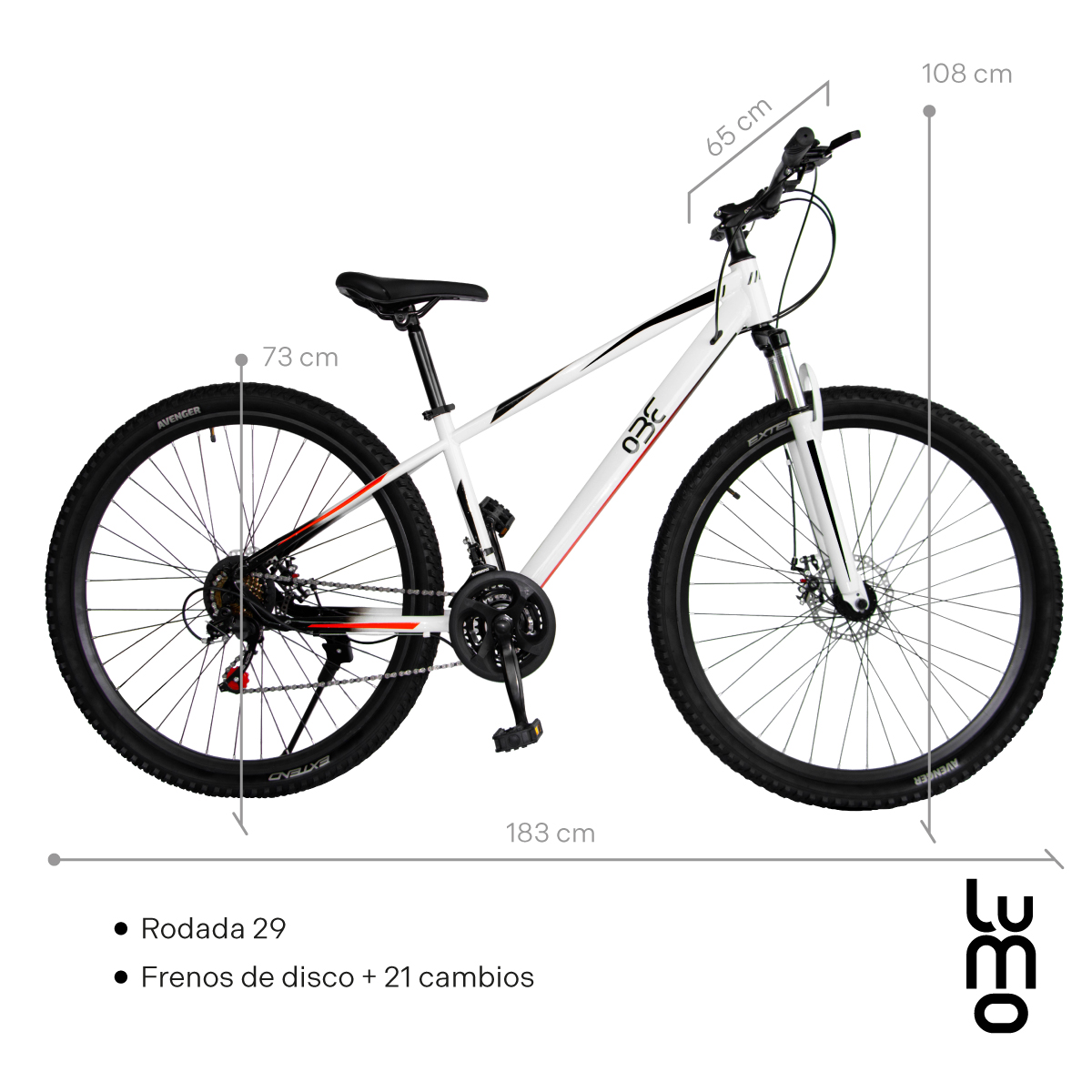 Bicicleta de Montaña R29 Acero 21 velocidades Reforzada