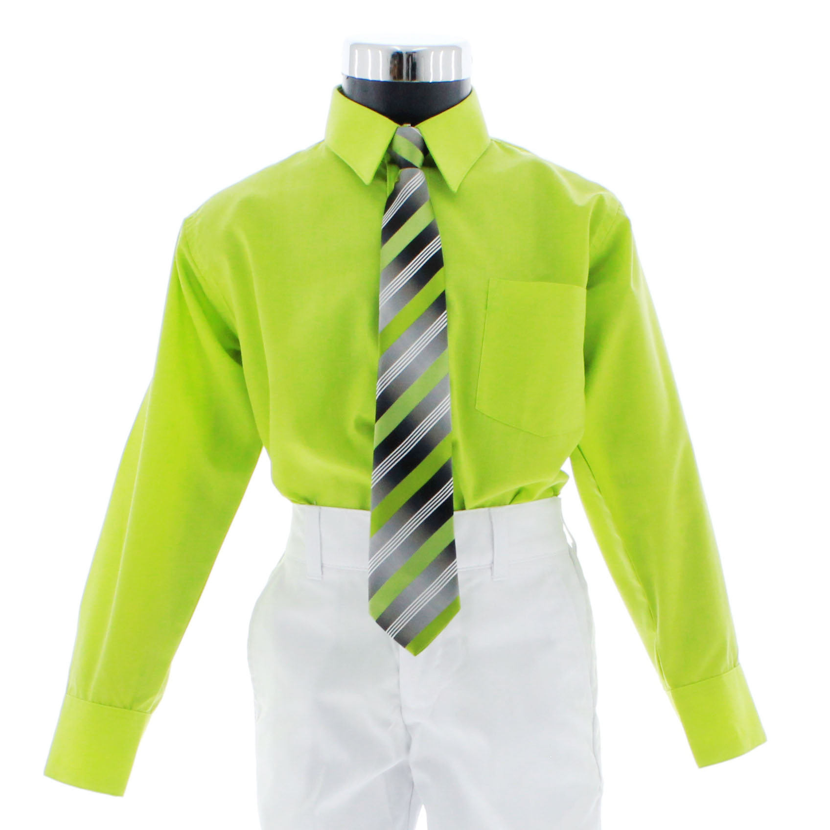 Camisa Verde Manzana De Vestir Para Niño Manga Larga 3618 2-18 Años