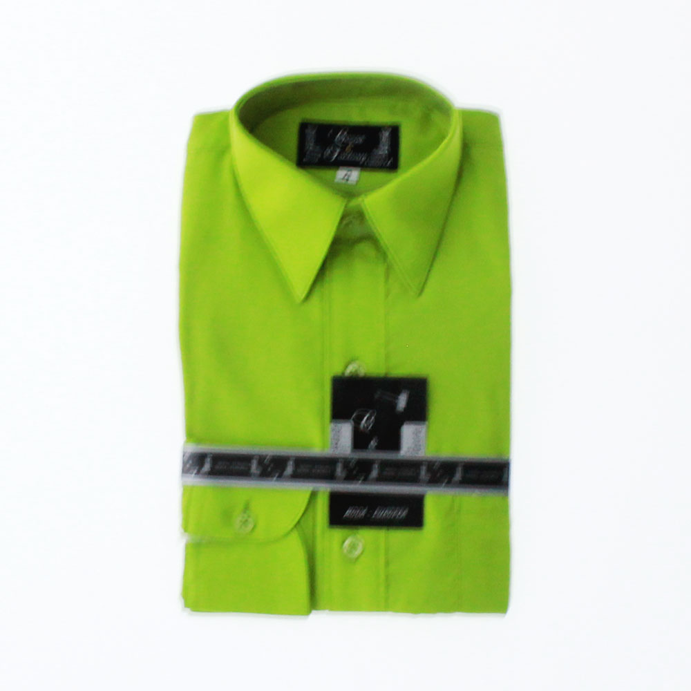 Camisa Verde Manzana De Vestir Para Niño Manga Larga 3618 2-18 Años