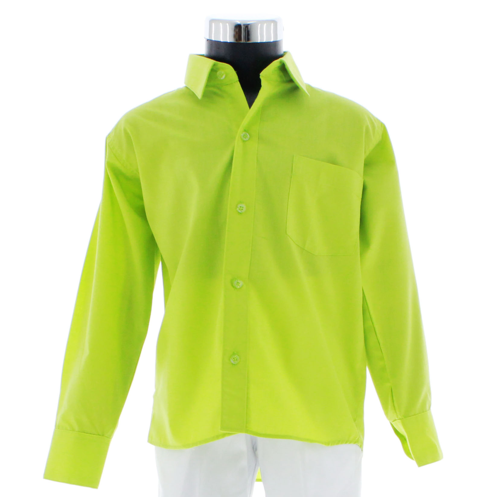 Camisa Verde Manzana De Vestir Para Niño Manga Larga 3618 2-18 Años