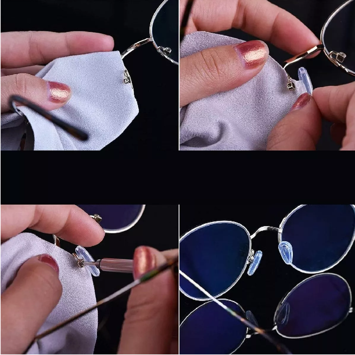 Set De 30 Pares Almohadillas Nasales Para Lentes De Silicona