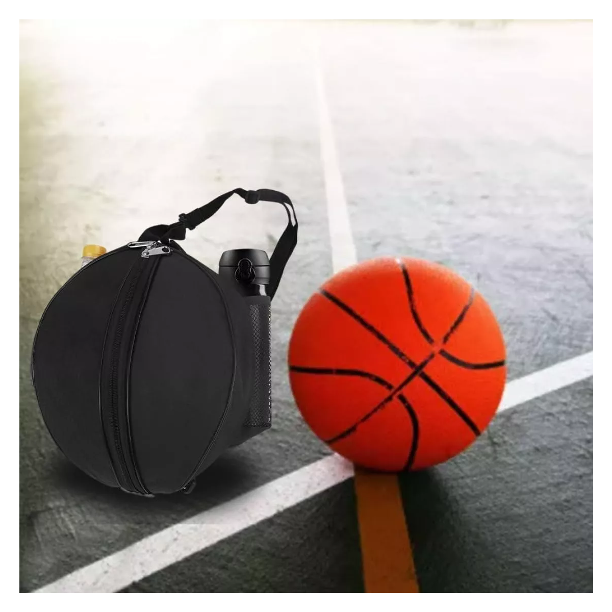 Bolsa De Pelota De Baloncesto Impermeable + Correa De Hombro Negro