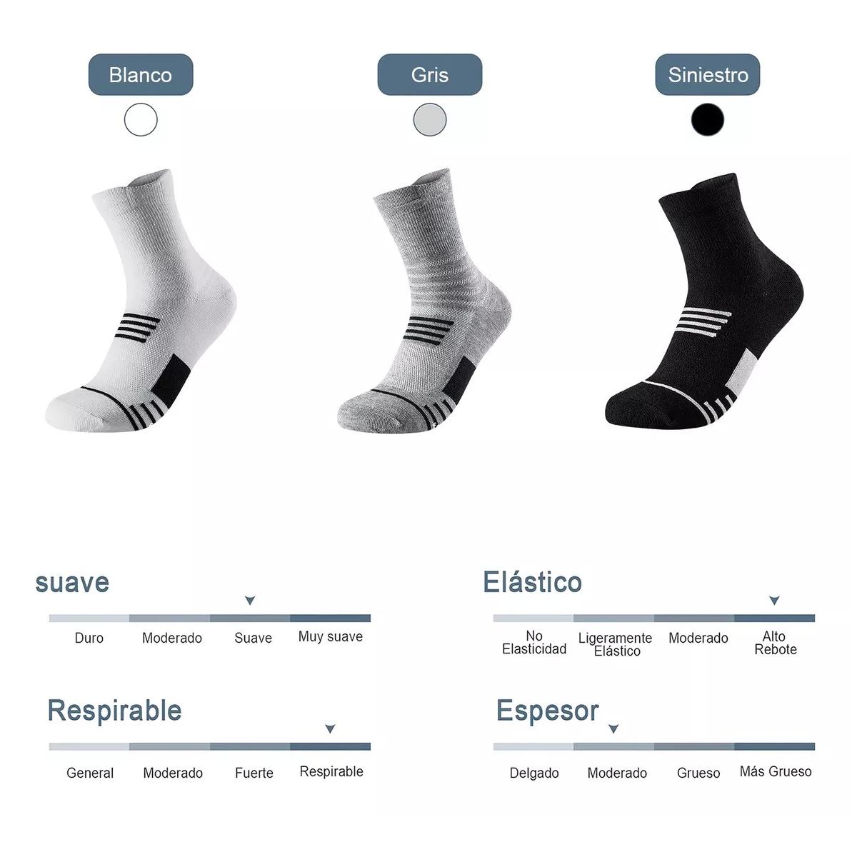24 Pares Calcetines Deportiva Hombre 100% Algodón Calcetas Mezclado