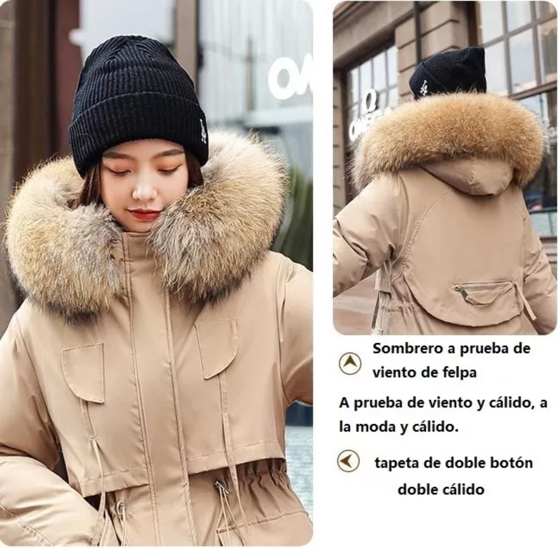 Abrigo De Invierno Para Mujer Abrigo Con Capucha De Felpa.