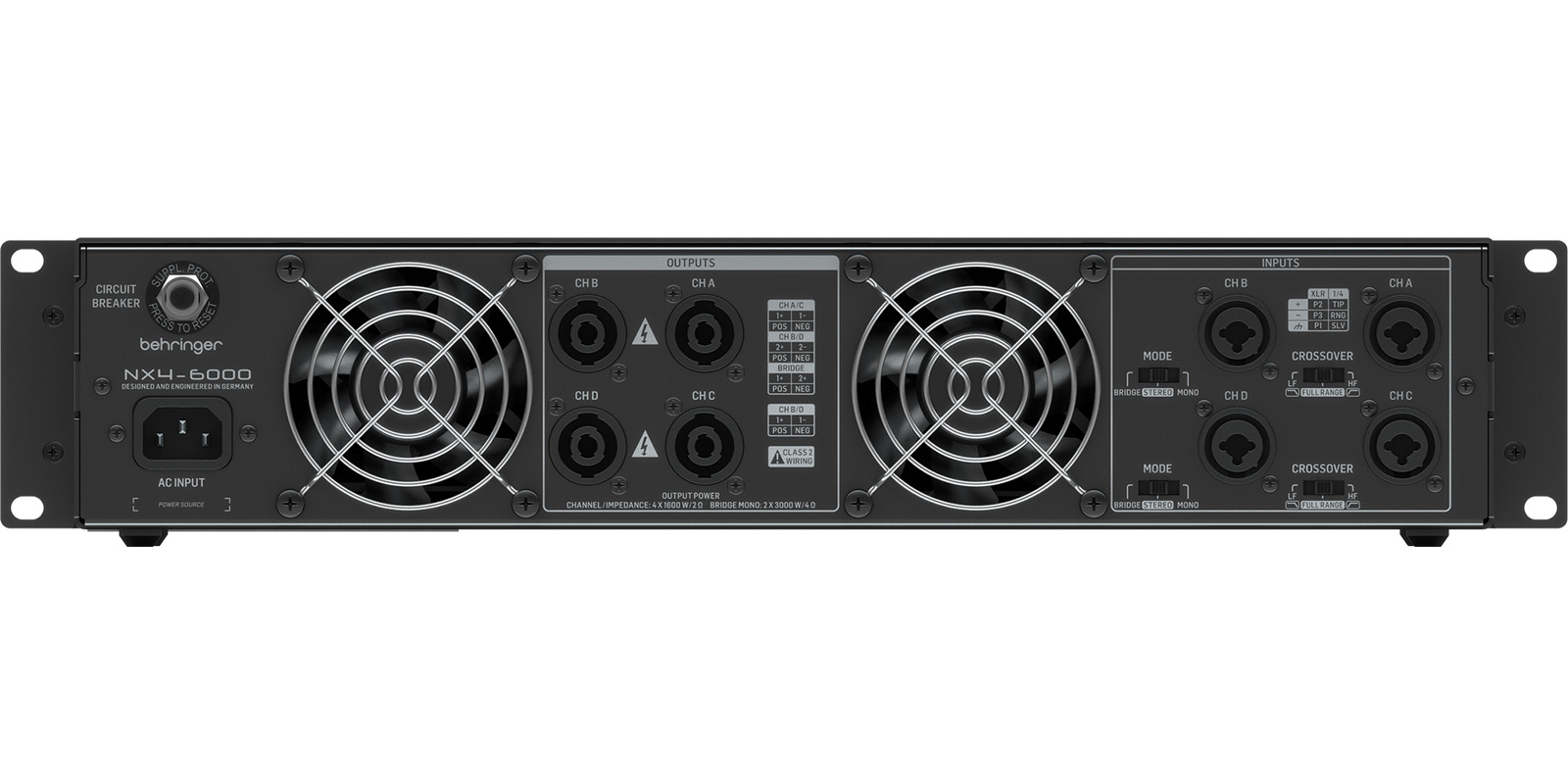 Behringer Amplificador Nx4-6000 4 Canales 6000 Watts