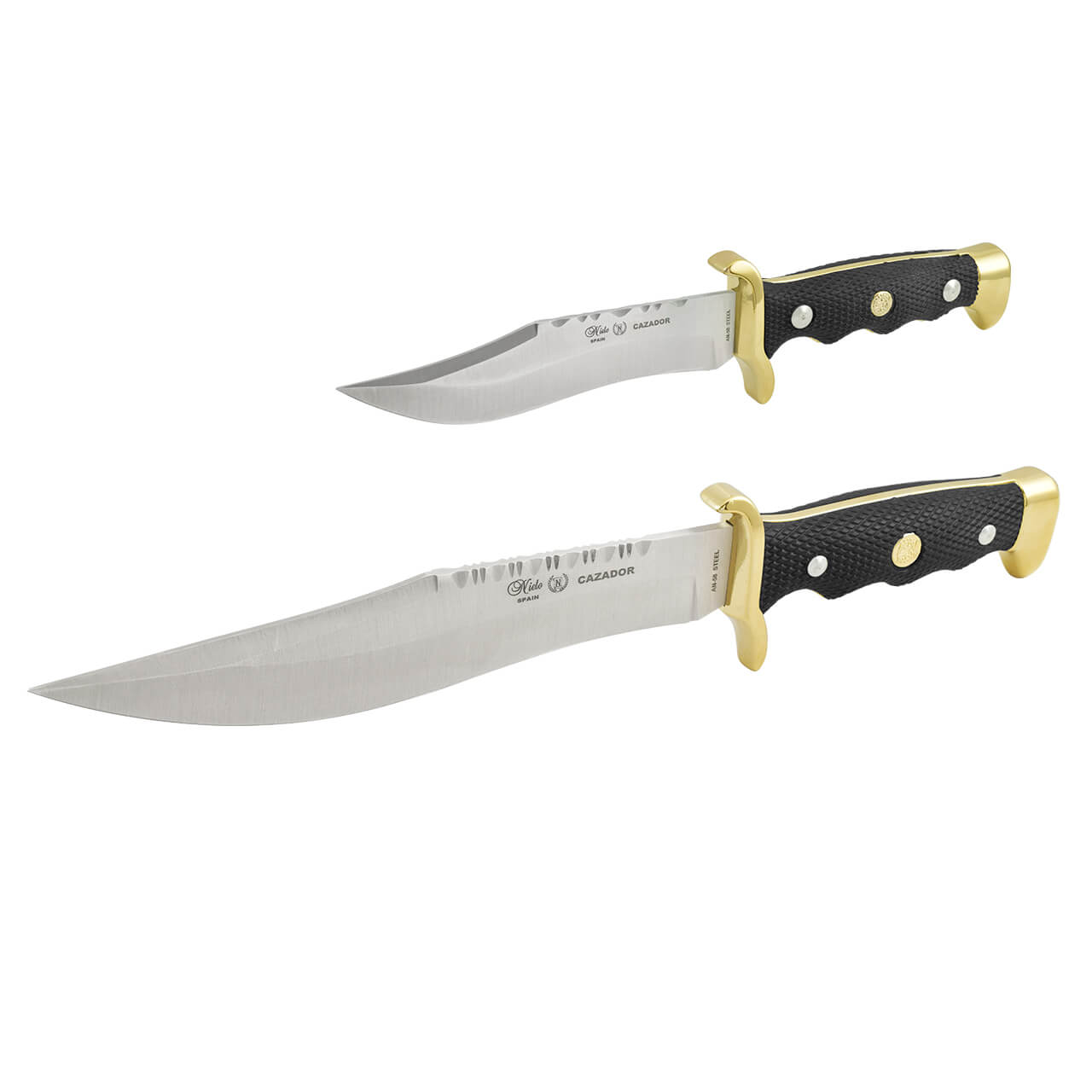 Set de Cuchillos "Gran Cazador", con funda de piel, acero inoxidable, dureza AN58