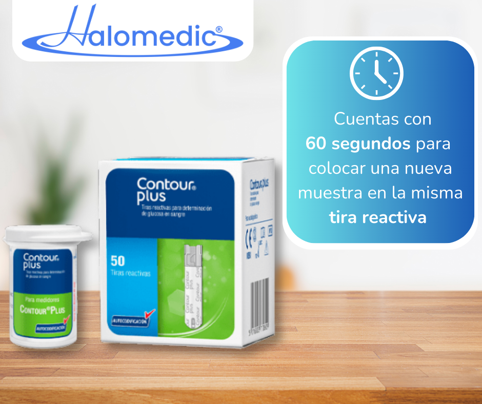 Contour Plus Paquete 50 Tiras Y 50 Lancetas P Glucometro