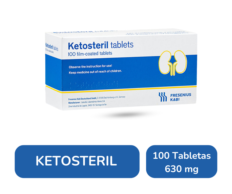 Fresenius Kabi - Ketosteril - 100 Tabs - 630 Mg - Sin Sabor