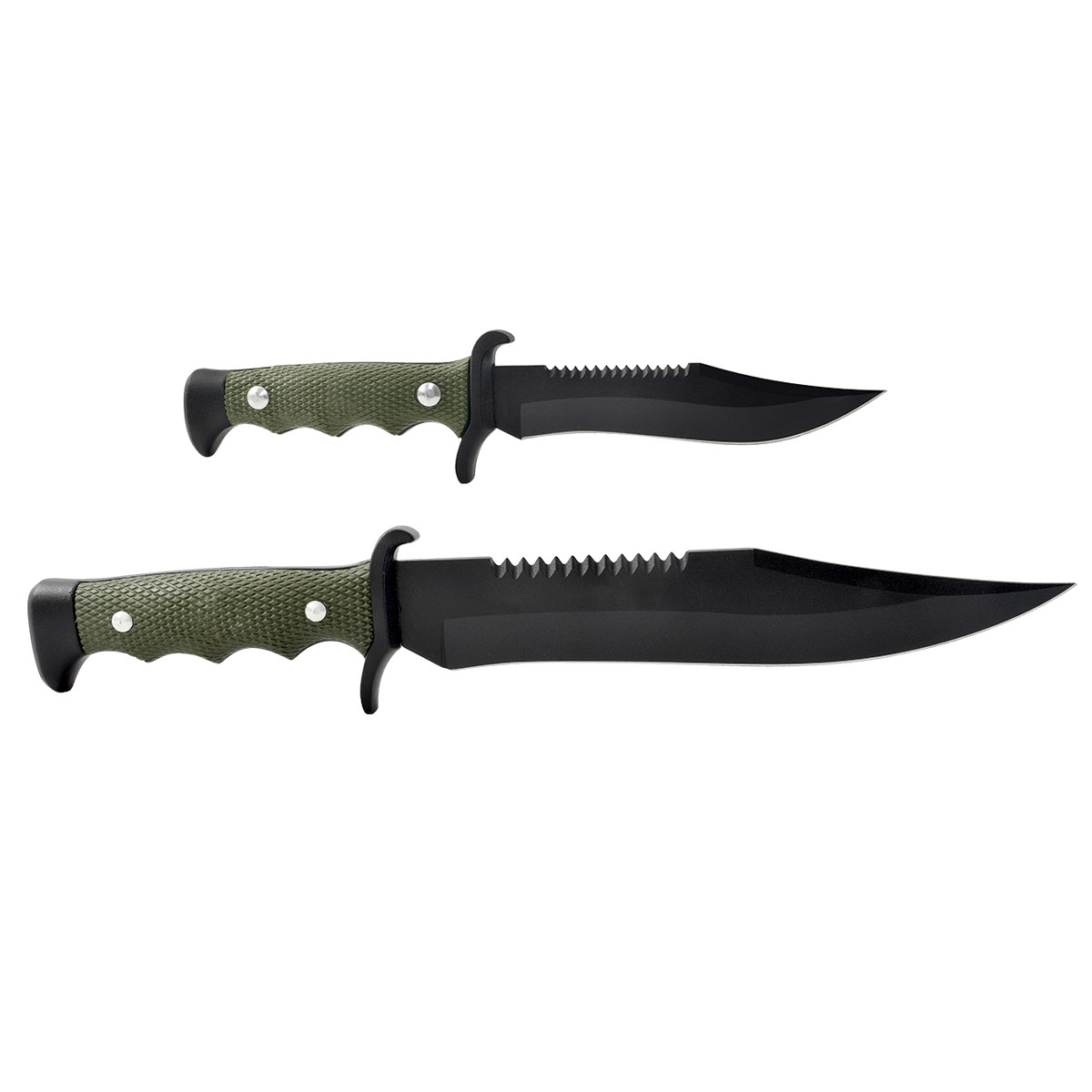 Set de cuchillos "Combate", con funda de cuero, acero inoxidable, dureza AN58