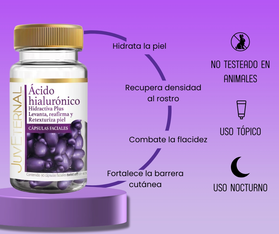 Ácido Hialurónico 90 cápsulas faciales