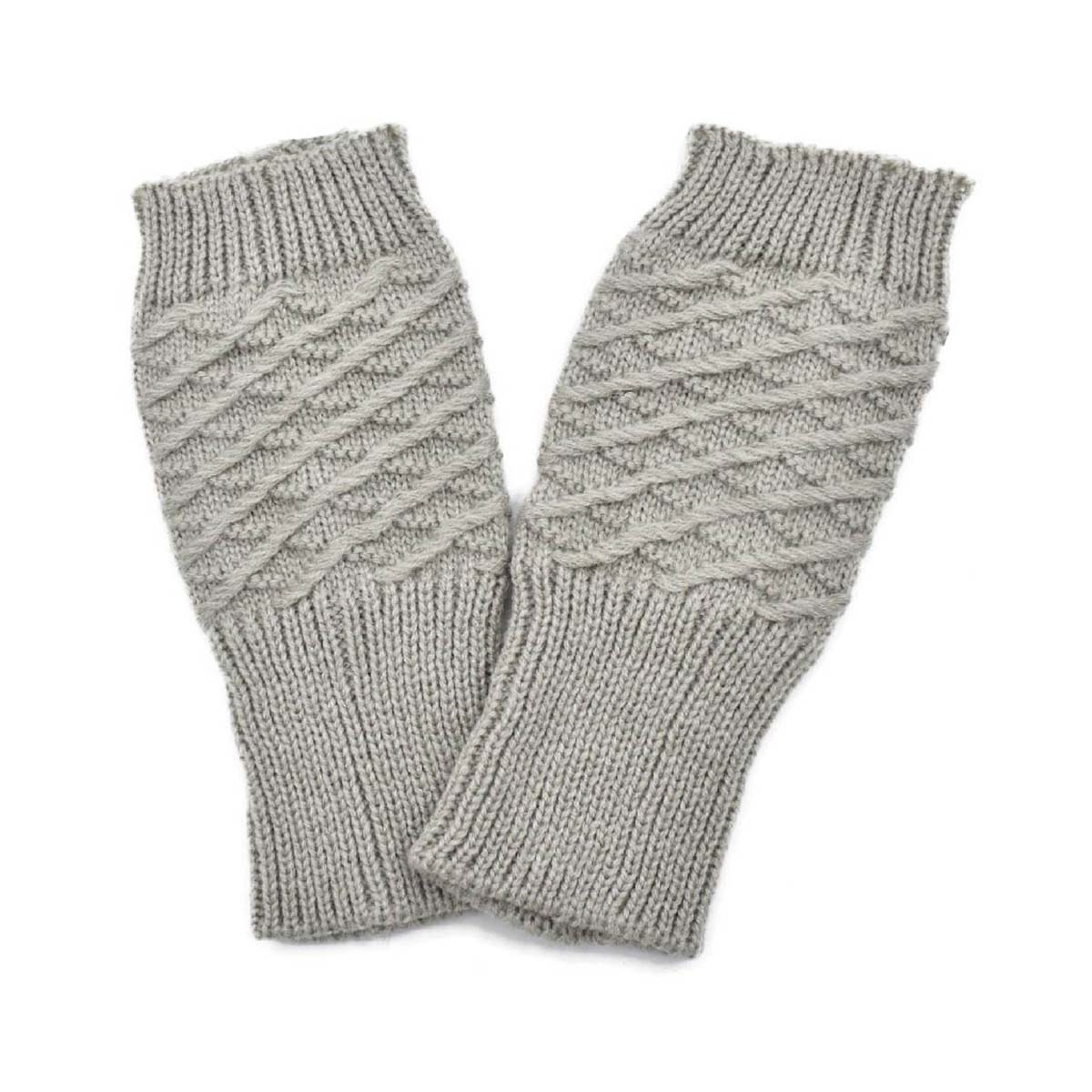 Guantes Tejidos Sin Dedos Mujer Diseño de Mitón Gris