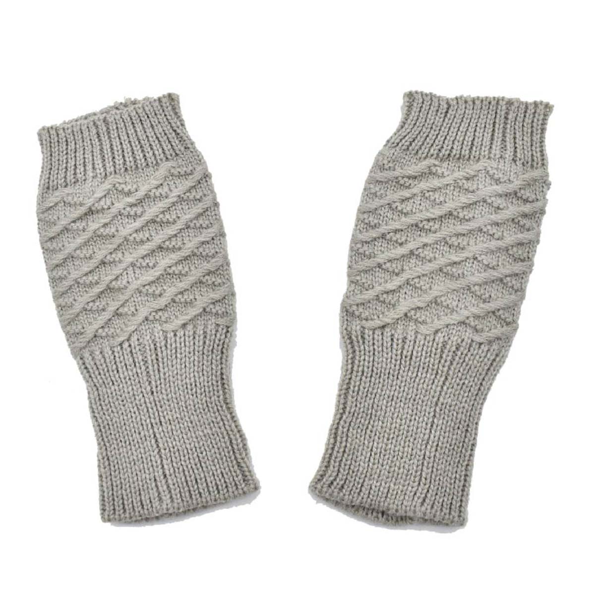Guantes Tejidos Sin Dedos Mujer Diseño de Mitón Gris
