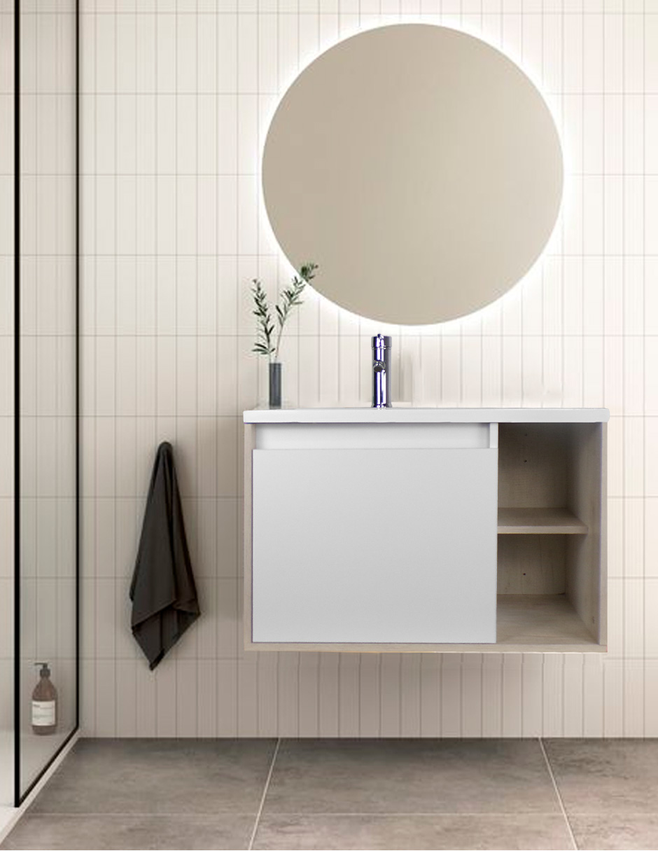 Gabinete De Baño CARLO Con Lavabo Y Llave Minimalista
