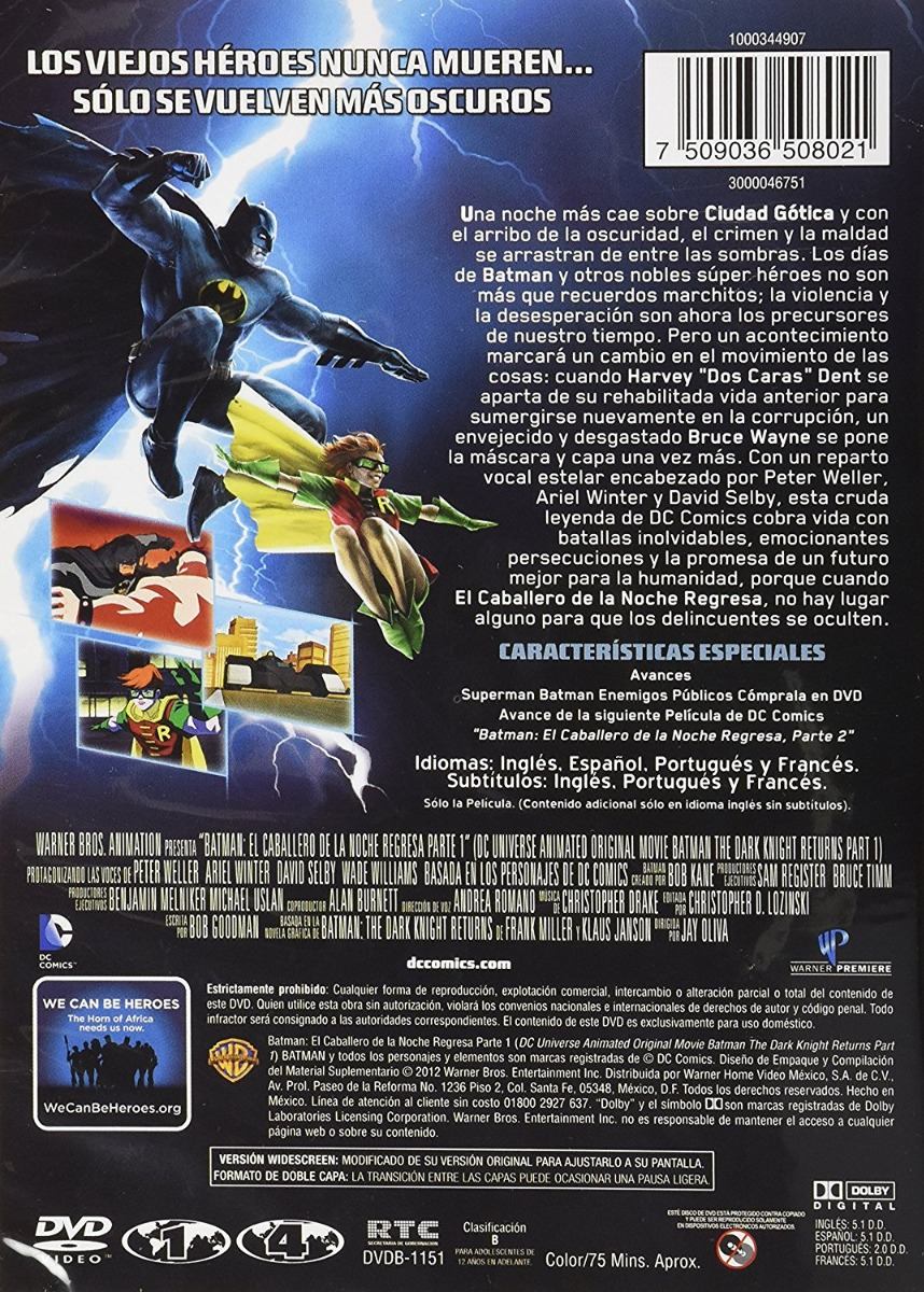 Batman El Caballero De La Noche Regresa Parte 1 Pelicula Dvd