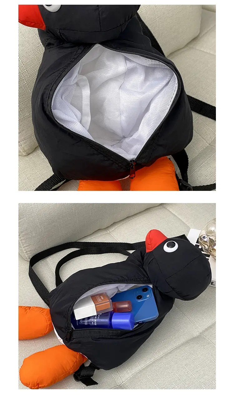 Mochila Peluche Caricatura Pingu Pinguino Felpa Espalda Escolar