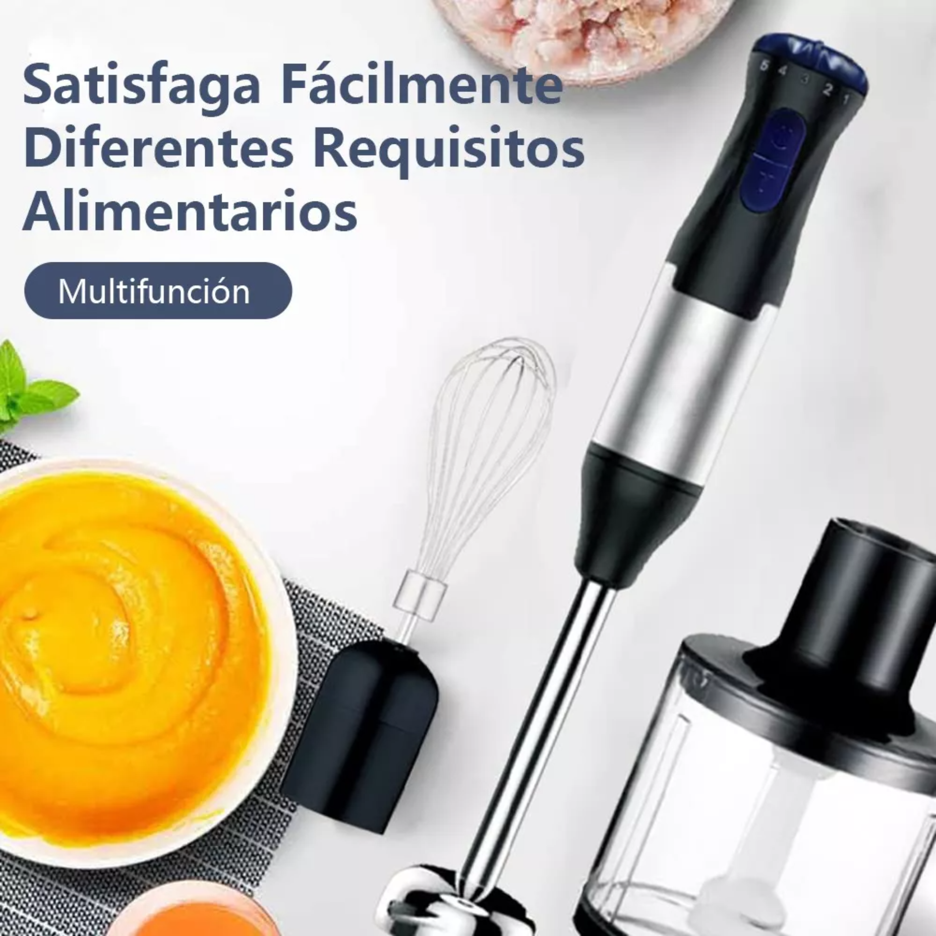 Licuadora De Inmersión Manual Multifuncional 4 En 1 1000w