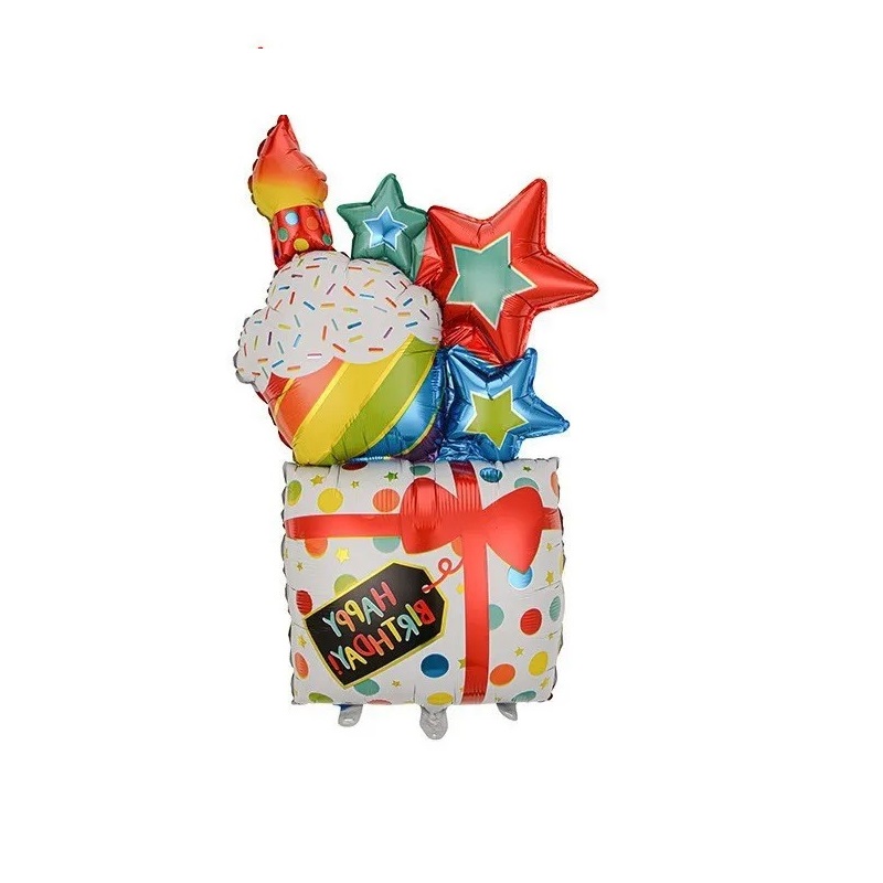 5 Globo Aluminio Regalos Caja Moño Fiesta Regalos Decoración