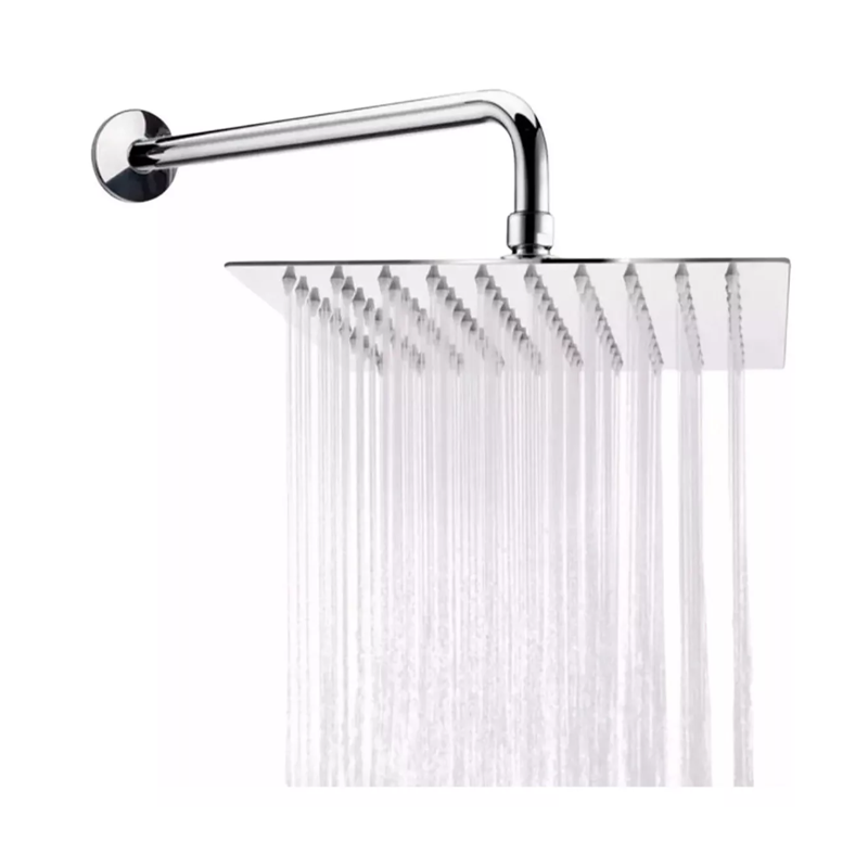 Regadera Cuadrada Tipo Lluvia 20x20 Tubo 30 cm y chapeton