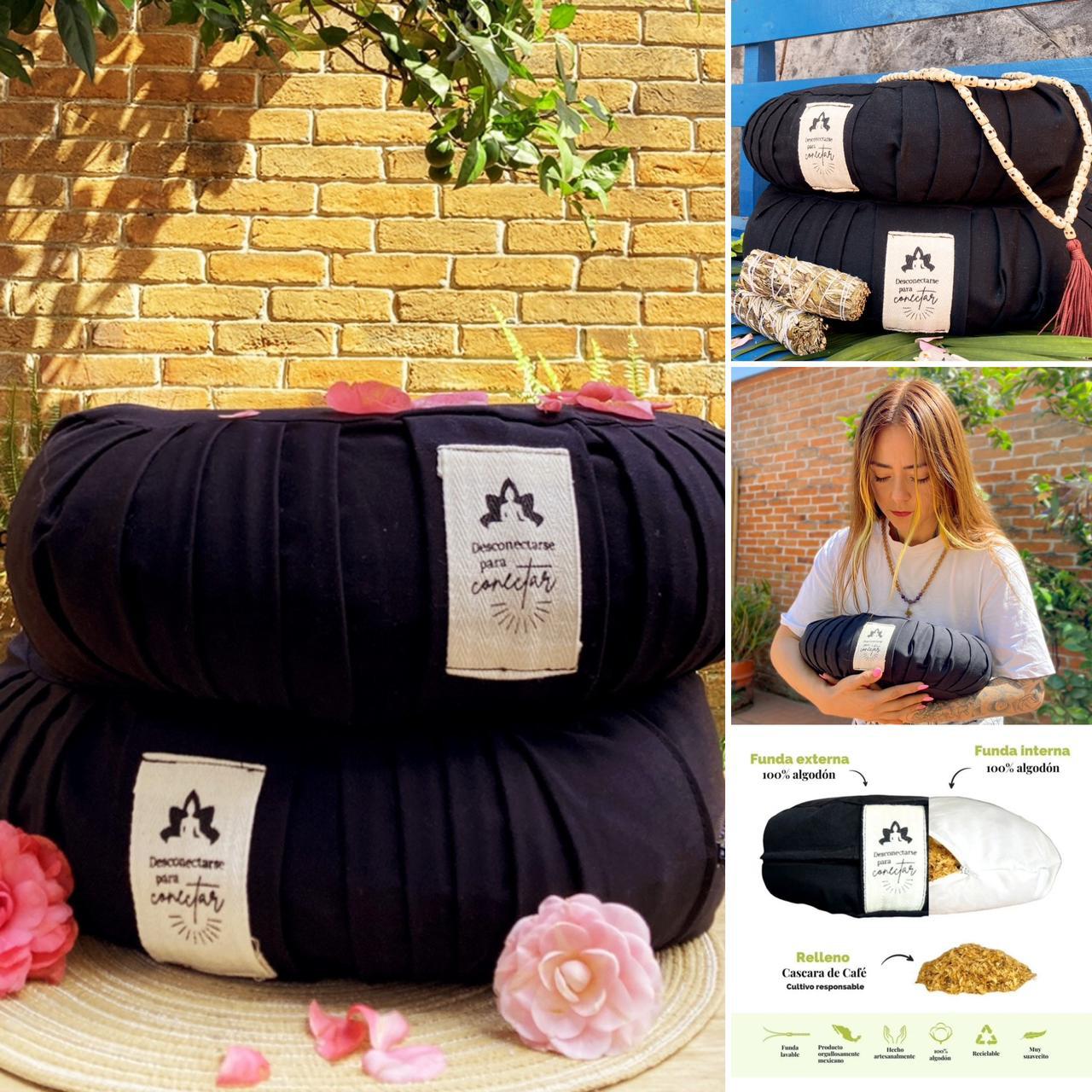Cojin Zafu Artesanal Multiusos Perfecto para Yoga y Meditacion Media Luna Varios Colores