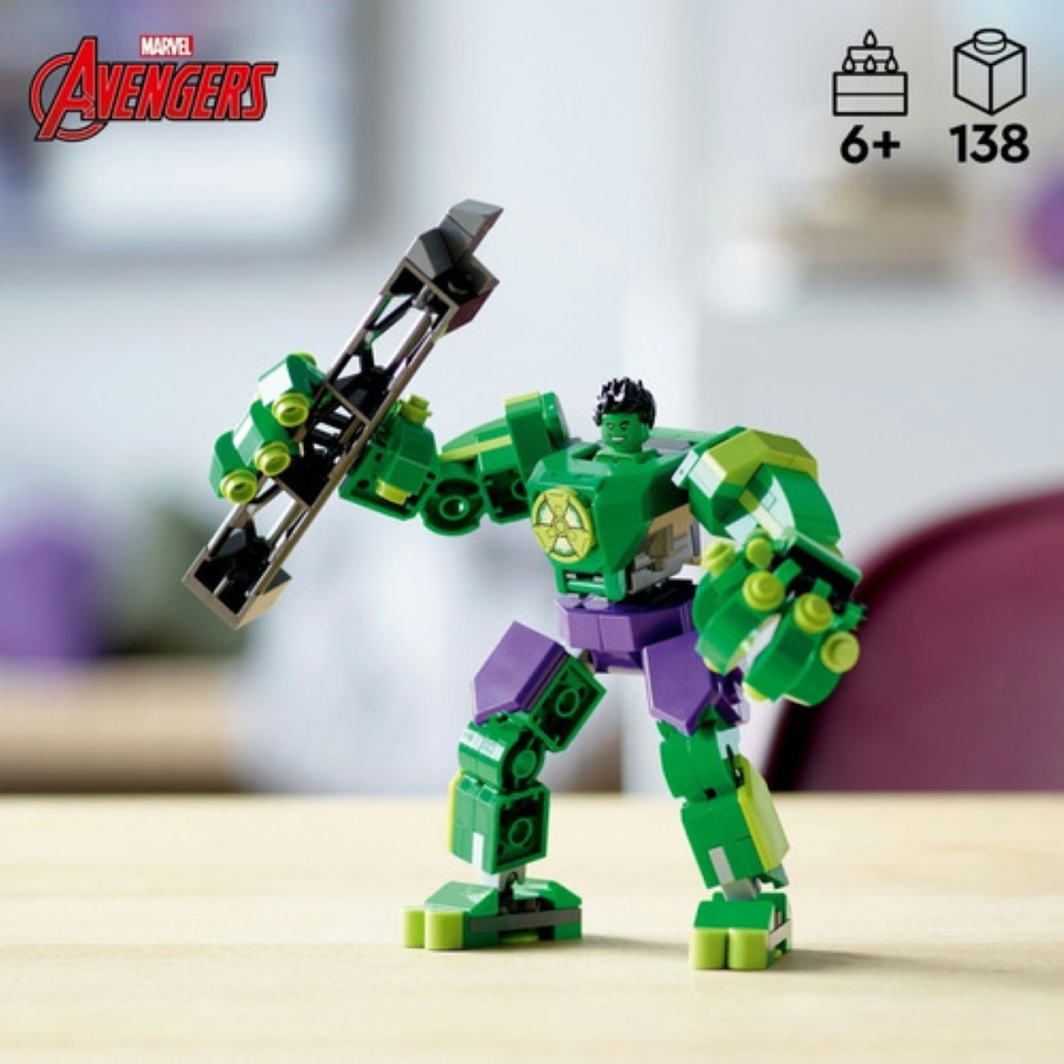Kit Lego Marvel Armadura Robótica De Hulk 76241 138 Piezas 3+ verde