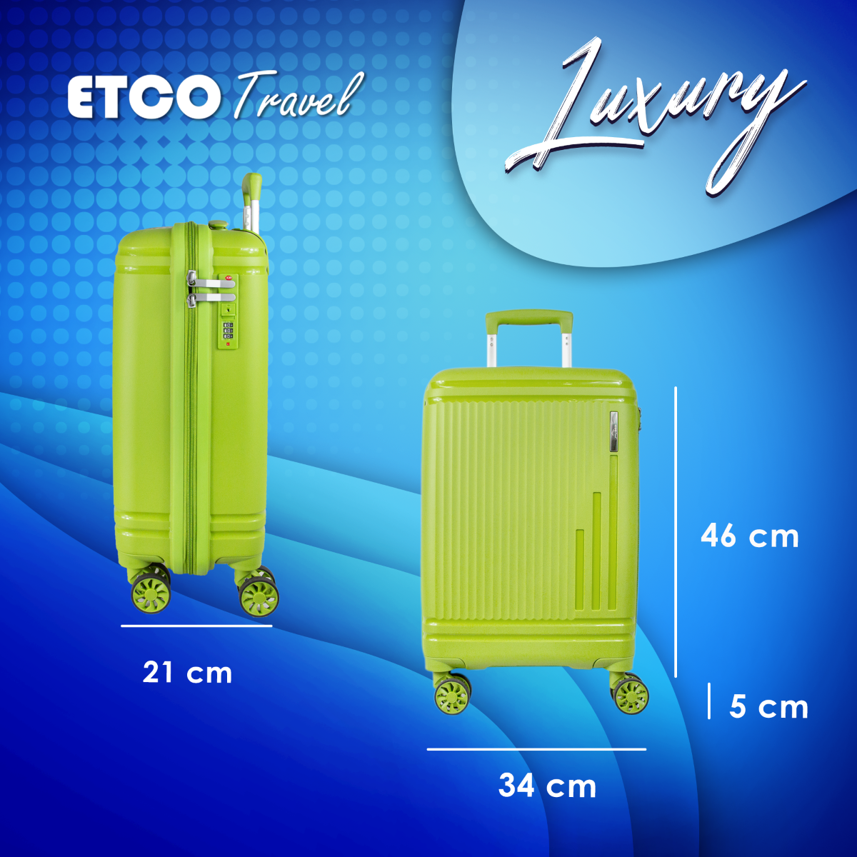 Maleta De Mano Luxury Carry On 10kg Equipaje De Viaje Avion Cabina Seguridad Tsa Etco