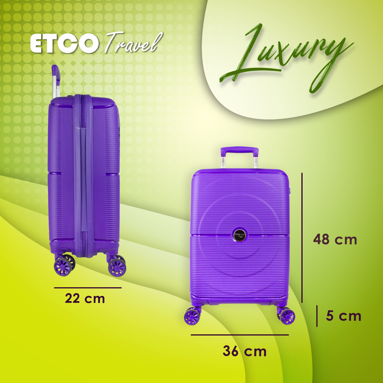 Maleta De Mano Luxury Carry On 10kg Equipaje De Viaje Avion Cabina Seguridad Tsa Etco