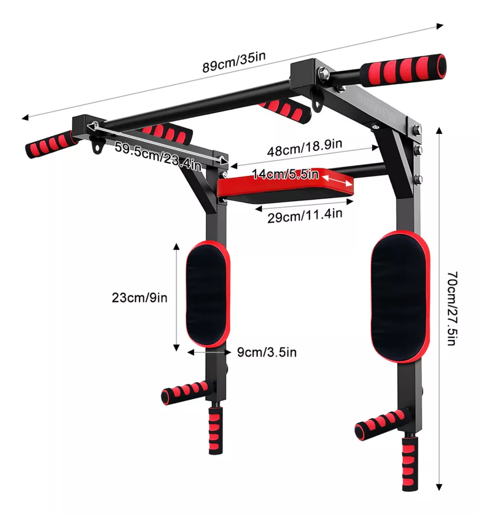Bigview Barra Multifuncional 8 En 1 Para Dominadas, Calistenia Y Ejercicios De Gym