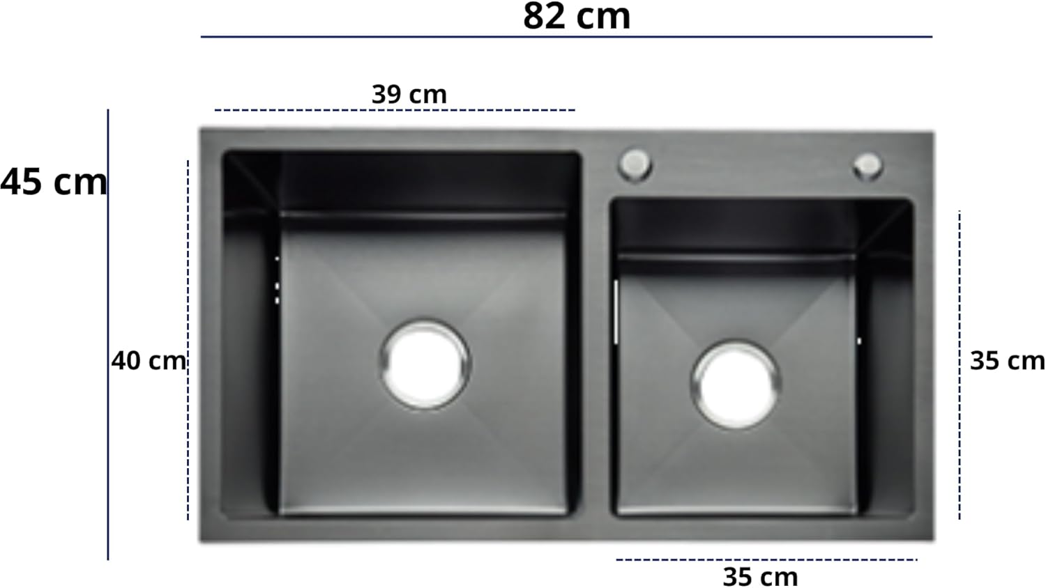 Kit de Tarjas Dobles en Acero Inoxidable Negro Mate, Incluye Mezcladora, Llave para Filtro de Agua y Todo lo Necesario para Instalación